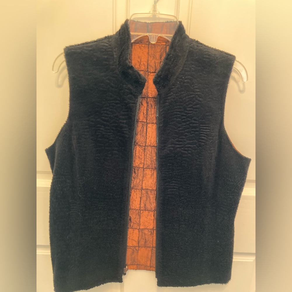 Reversible black and copper vest